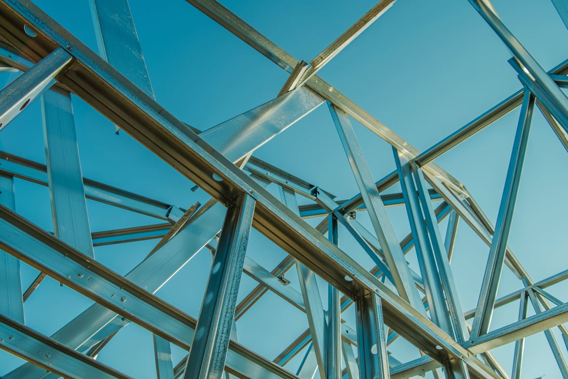 foto de uma estrutura de steel frame