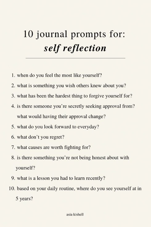 10 journal prompts for self reflection