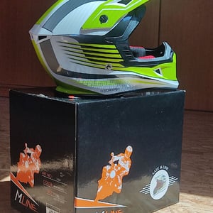 Motokrosová prilba M.LINE V325 XL - biela/sivá/žltá 1