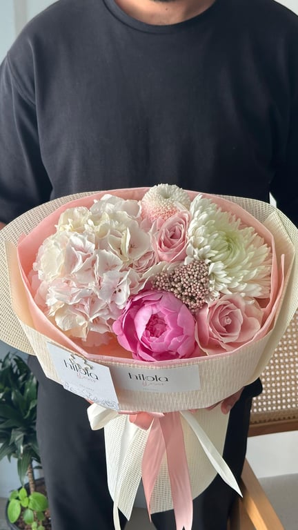 Açık Pembe Ortanca & Şakayık – Pink Symphony