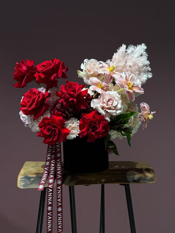 Bordo Süet Kutuda Couture Aranjman