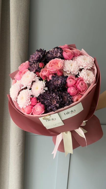 Silva Pink ve Krizantem Altaj Buketi – Pembe Romantizm