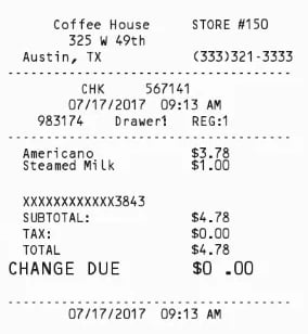 Expenses Receipt Example