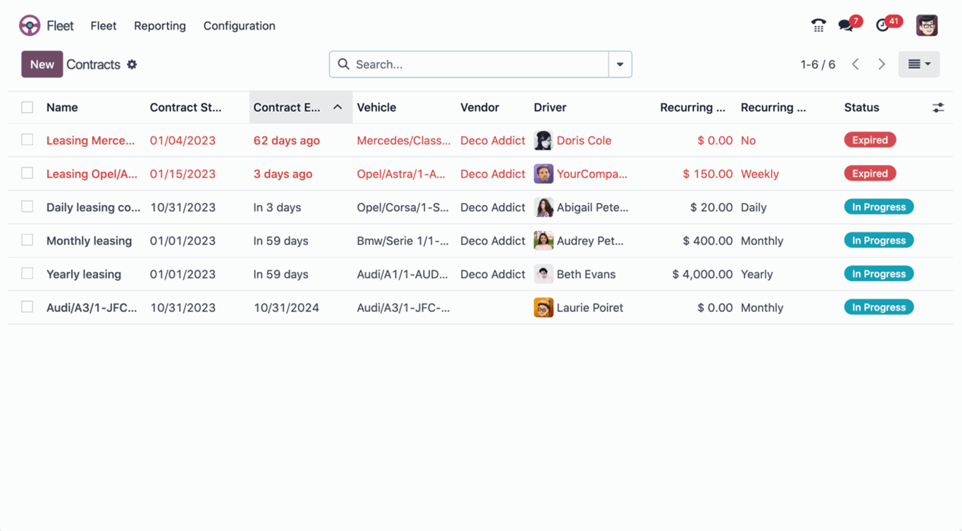 Fleet Management Interface
