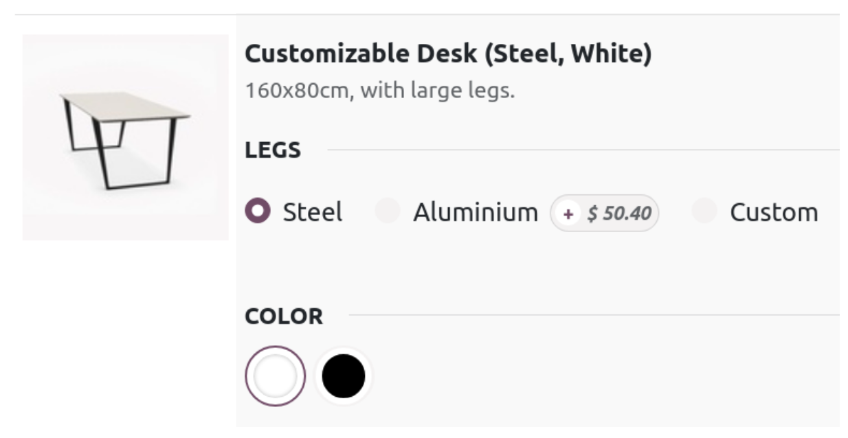 Product Configuration Interface