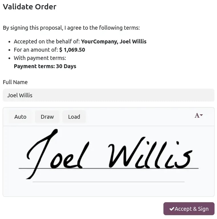E-signature Interface