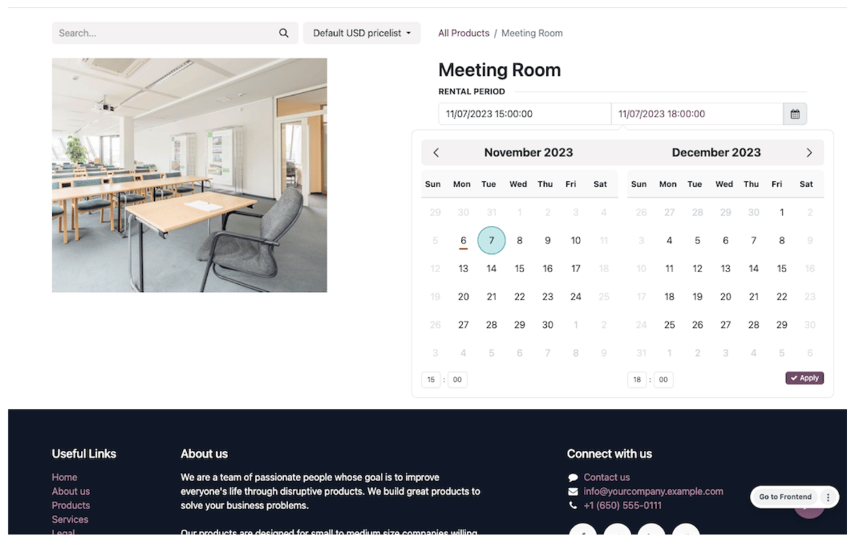 Rental Calendar Interface