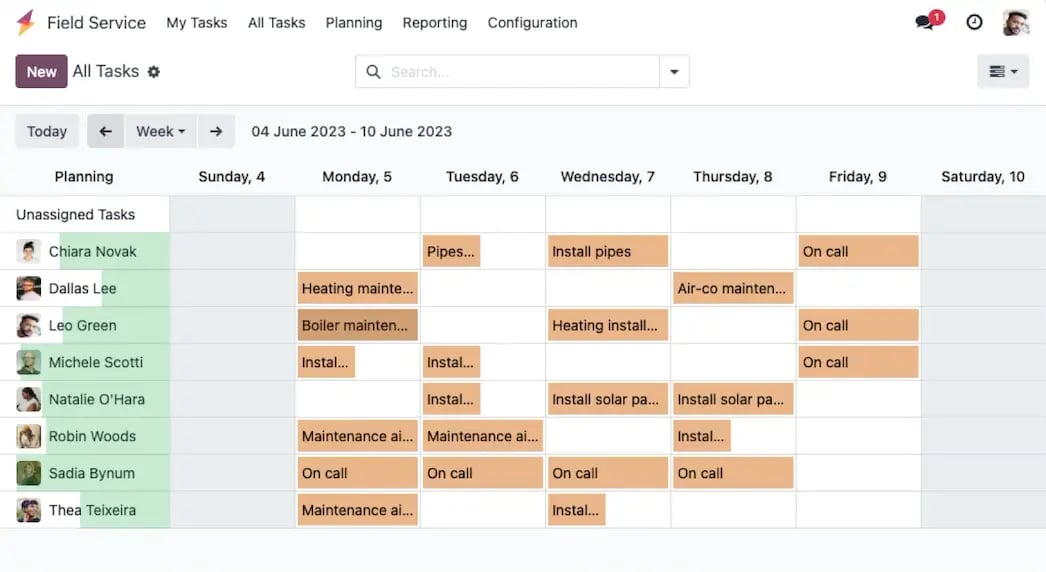 Field Service Planning Interface