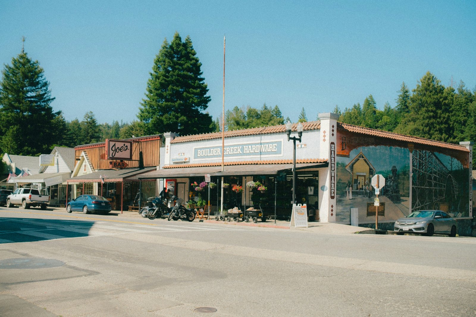 Highway 9 through the redwoods in Boulder Creek