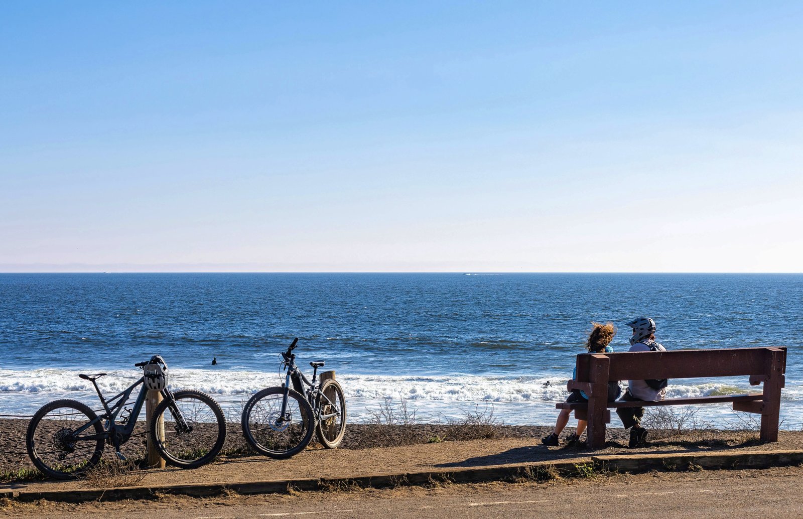 Cyclist on West Cliff Drive