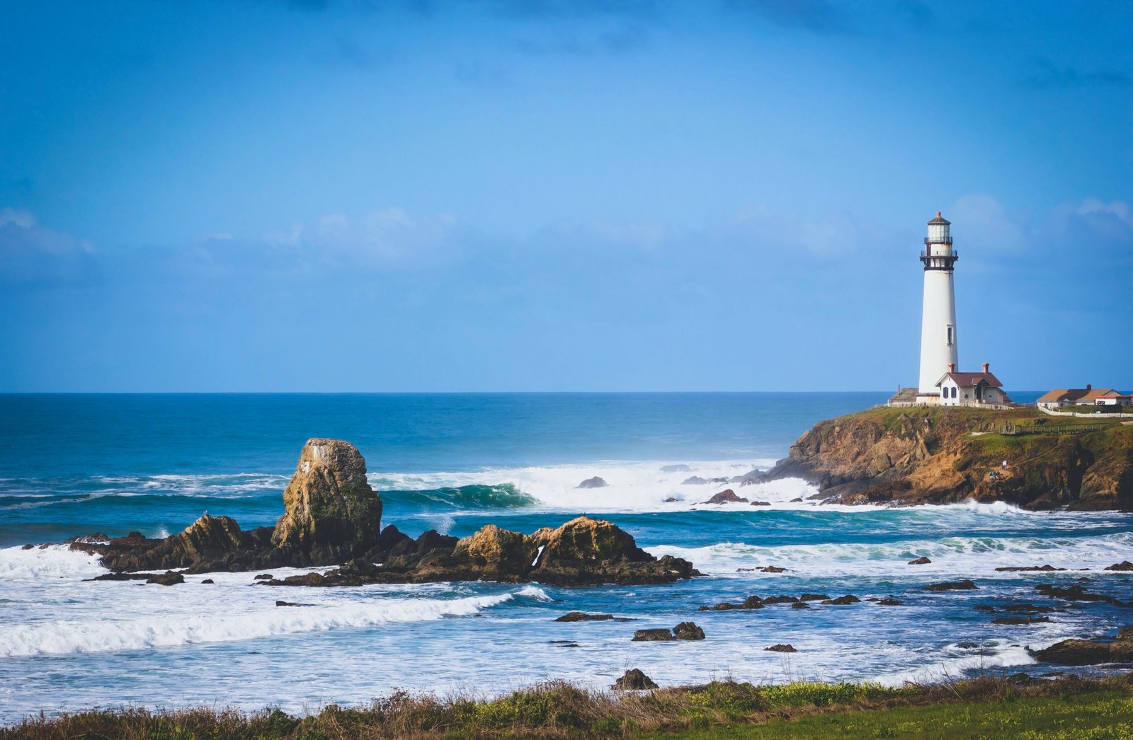Pigeon Point Light Station at sunset