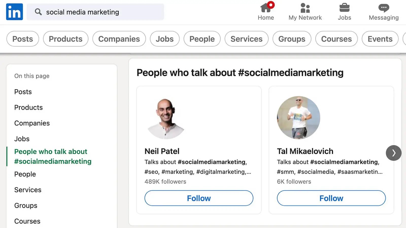 Professional Network Example   LinkedIn