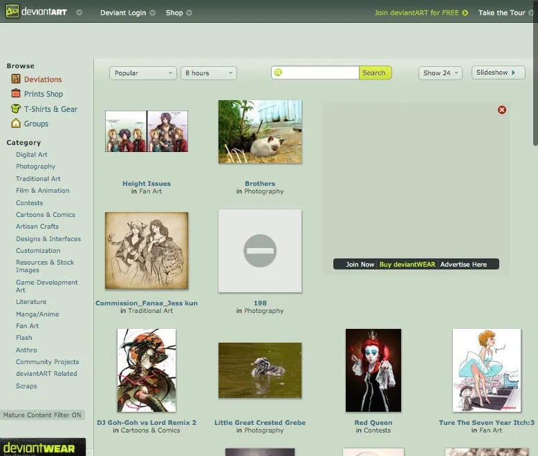 Creative Communities Example  DeviantArt