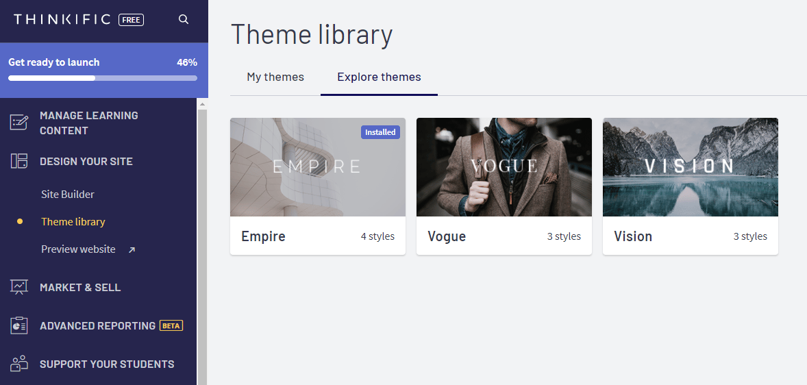 Thinkific  Standalone platform