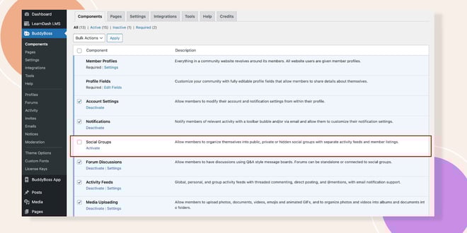 BuddyBoss > Components > Social Groups
