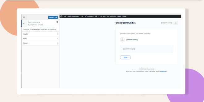 Preview of how the email layout will look for users when received