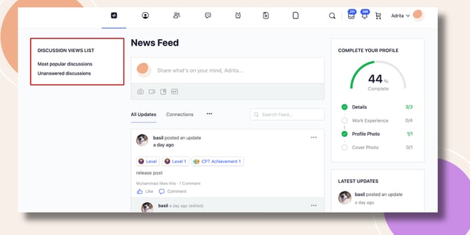 image | BuddyBoss This screenshot shows how the Forum Discussion View List Widget is displayed in the website's frontend.,