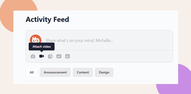 image | BuddyBoss This screenshot shows where you can upload videos on the website's frontend.
