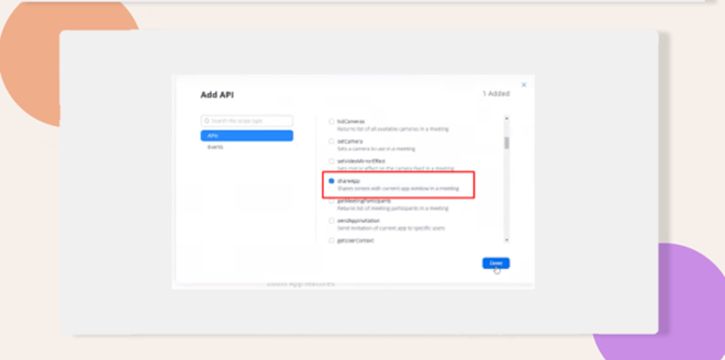 Here is a screenshot showing that you should select the shareapp option
