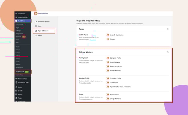 Configure Sidebar Widgets