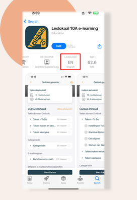 This shows that the default local language of live apps is English