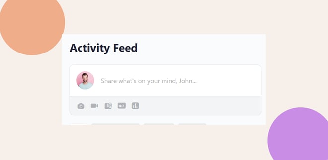 This screenshot shows where to start creating an activity post