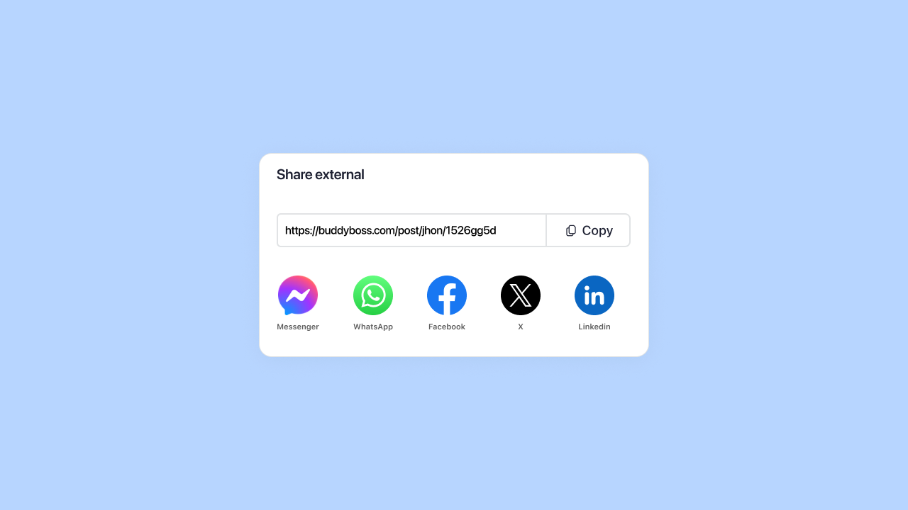 External Sharing Extend Your Reach to Social Media | BuddyBoss External sharing