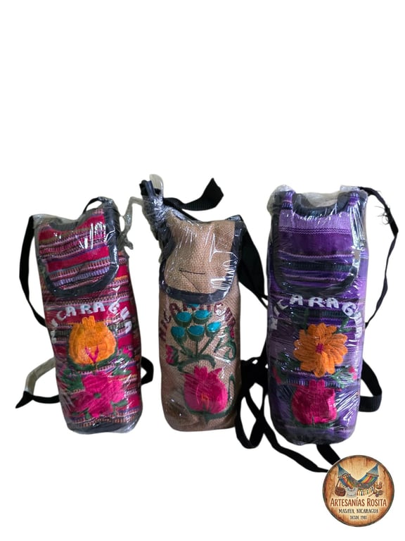 Porta Botella Artesanal Bordado Nicaragua