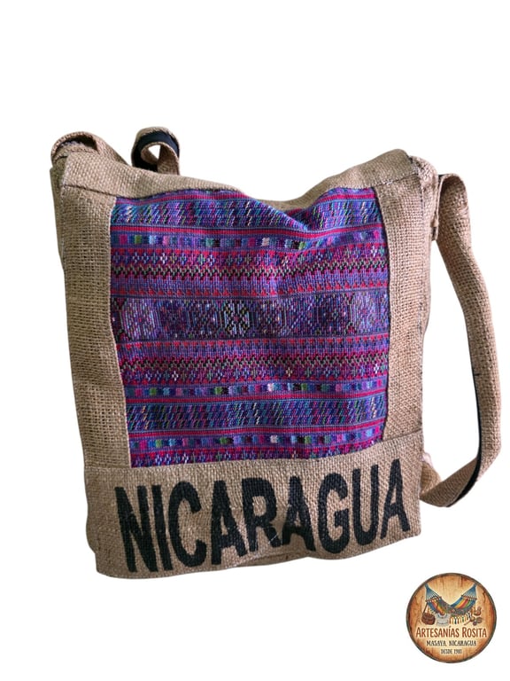 Bolso de Yute con Tejido Multicolor Nicaragua