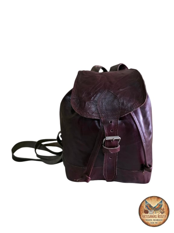 Mochila de Cuero Color Vino
