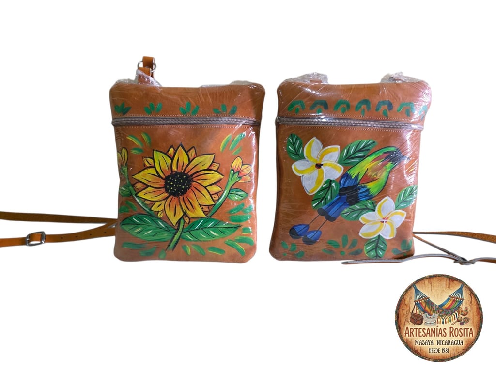 Bolso de Cuero Pintado a Mano