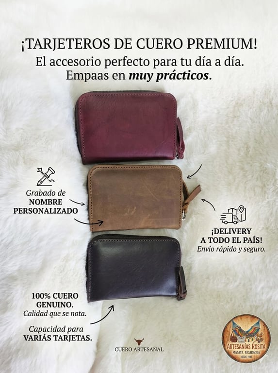 Tarjeteros de cuero