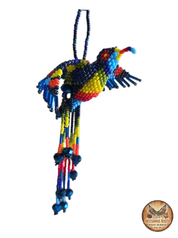 Adorno Colgante de Pájaro en Mostacilla