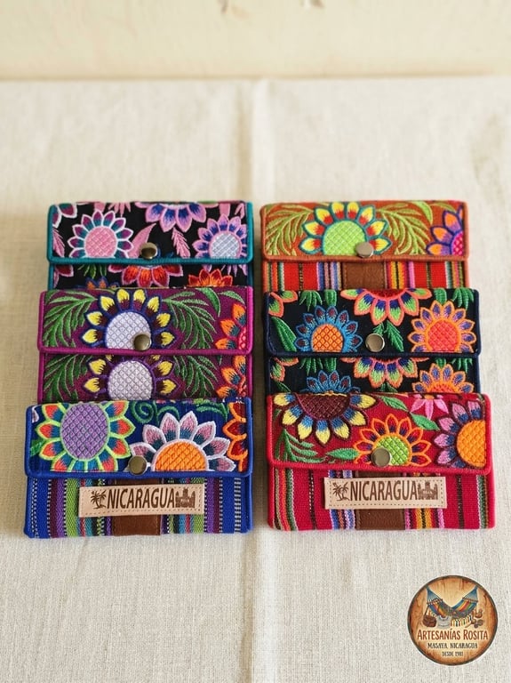 Billeteras artesanales bordadas Nicaragua