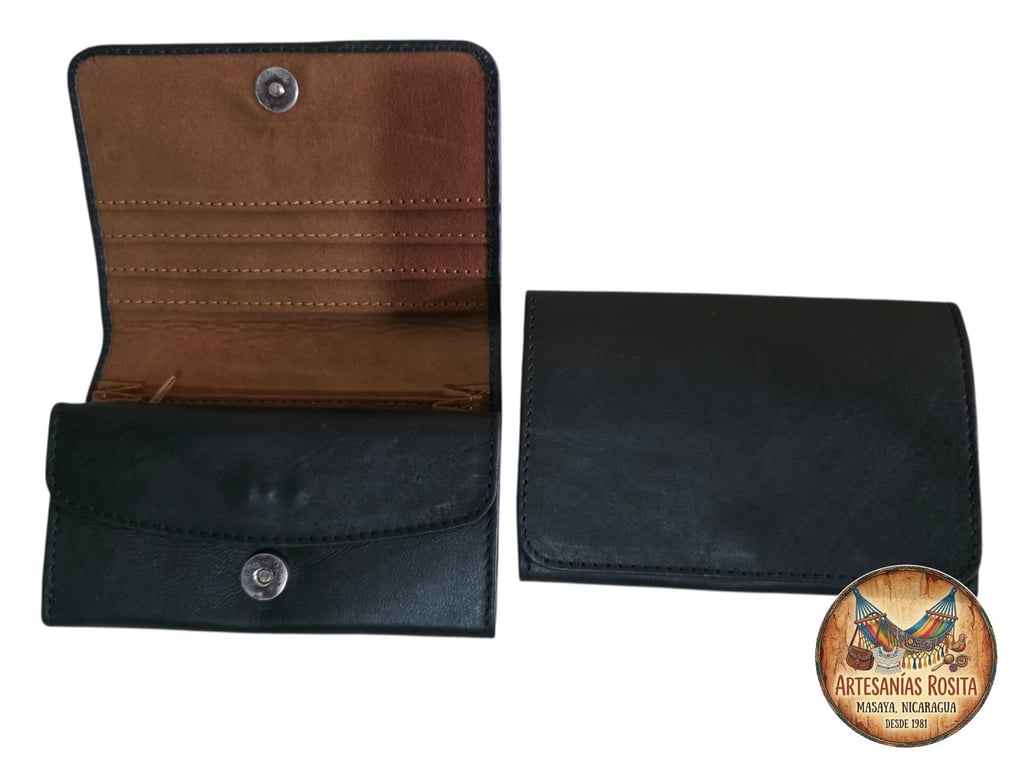 Billetera de cuero negro