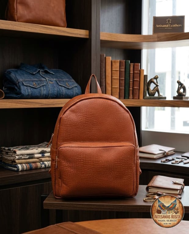 Mochila de cuero 100% autentico