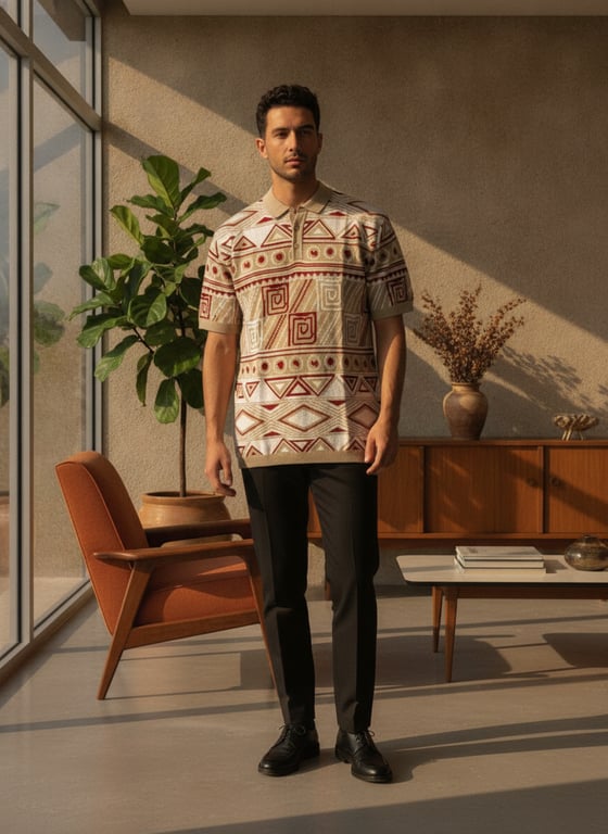 knit polo abstract view 3