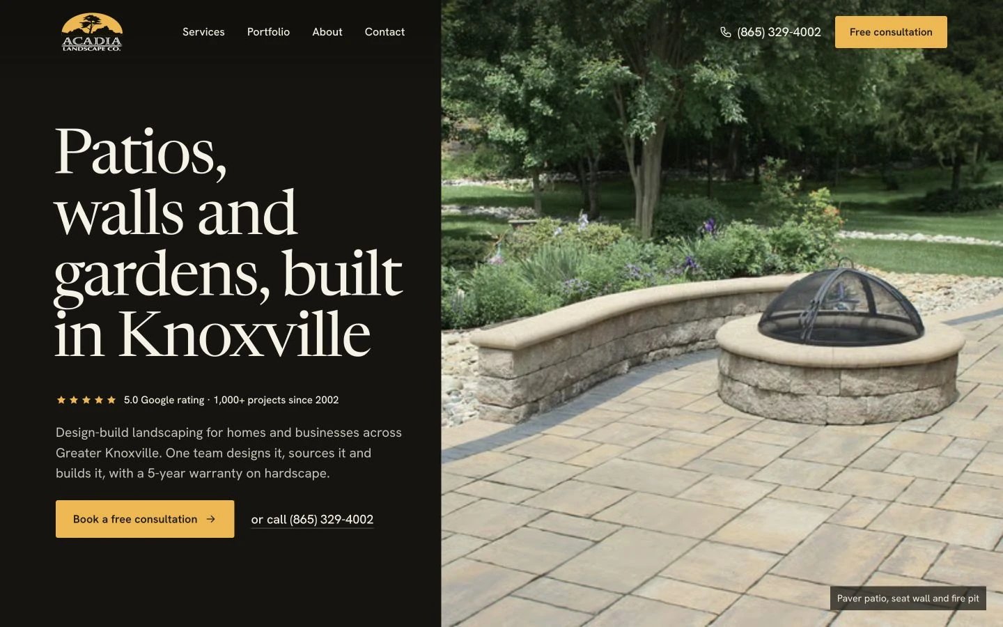 Acadia Landscape Company website redesign concept