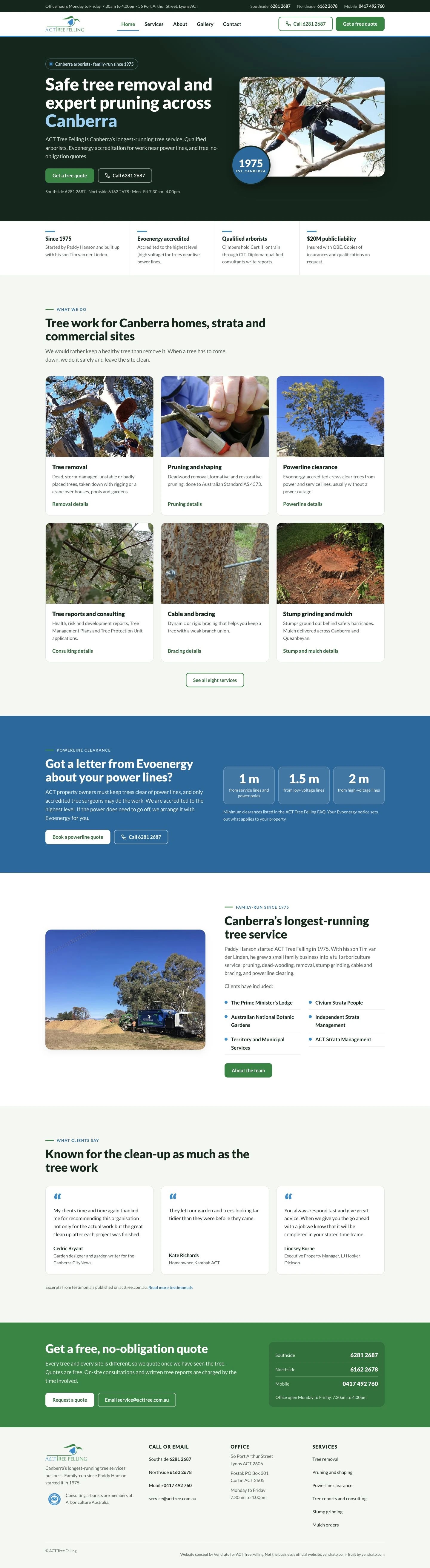ACT Tree Felling — vendrato concept