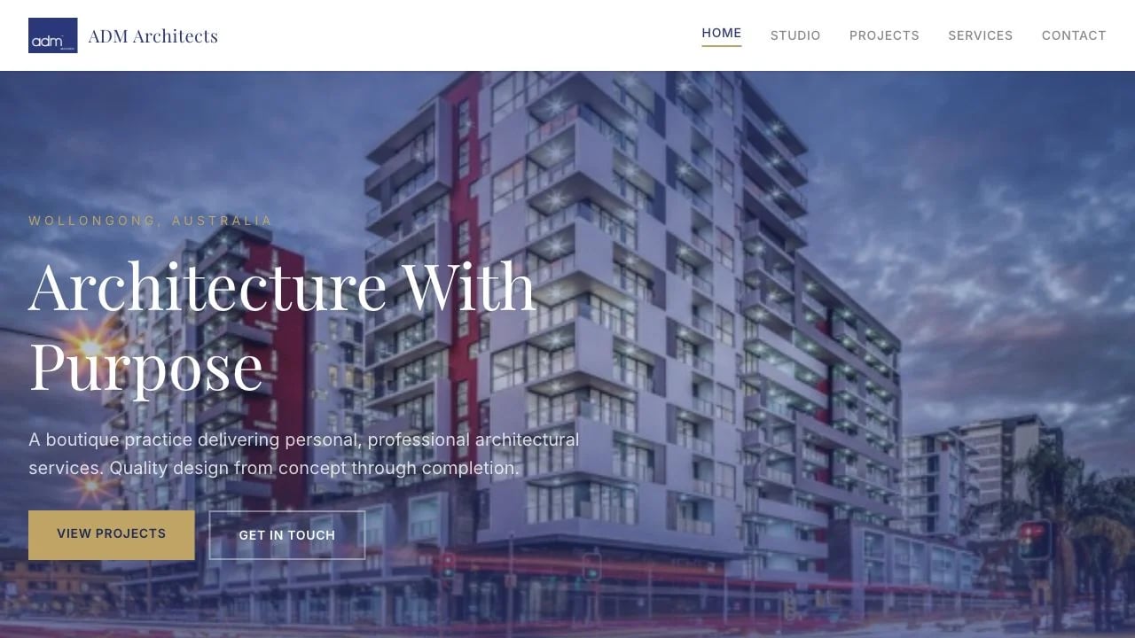 ADM Architects website redesign concept