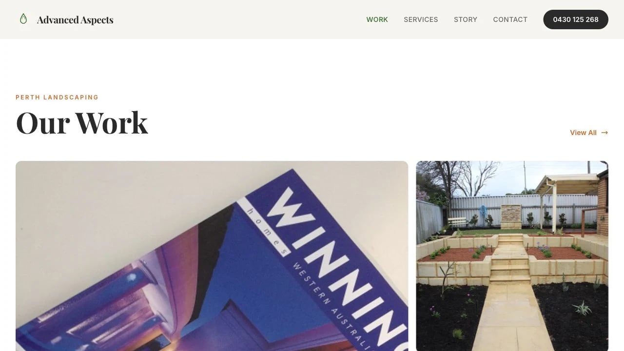 Advanced Aspects website redesign concept