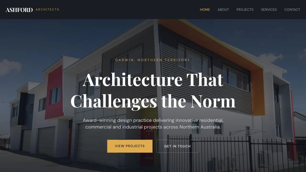 Ashford Architects website redesign concept