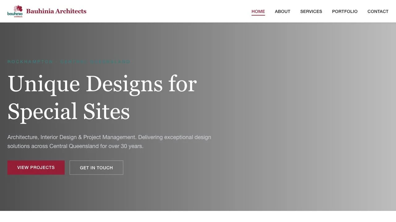 Bauhinia Architects website redesign concept