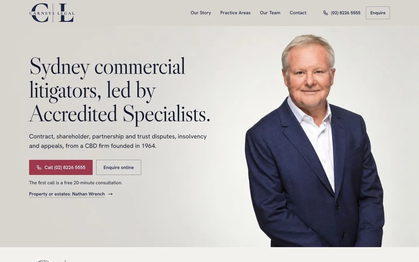 Carneys Legal website redesign concept