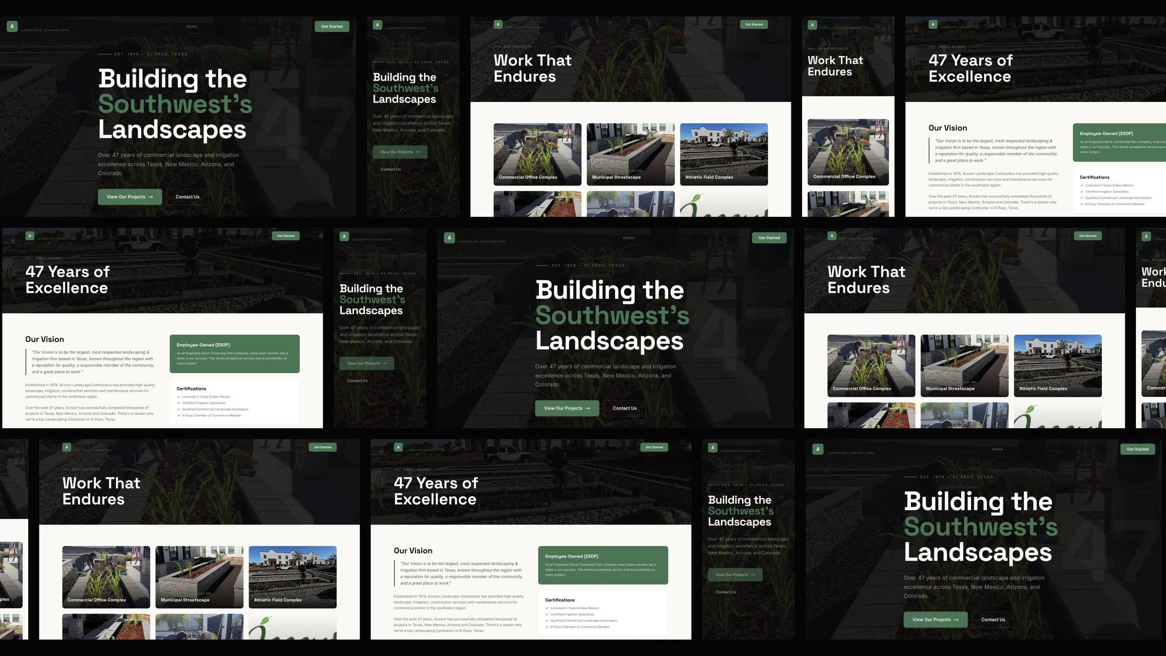 Accent Landscape Contractors: desktop and mobile website designs