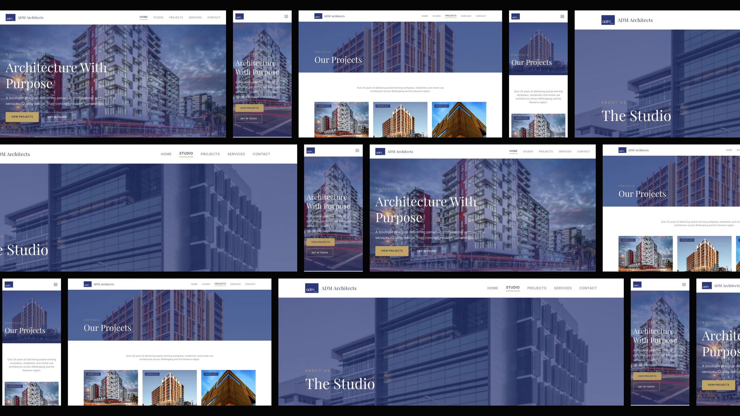 ADM Architects: desktop and mobile website designs