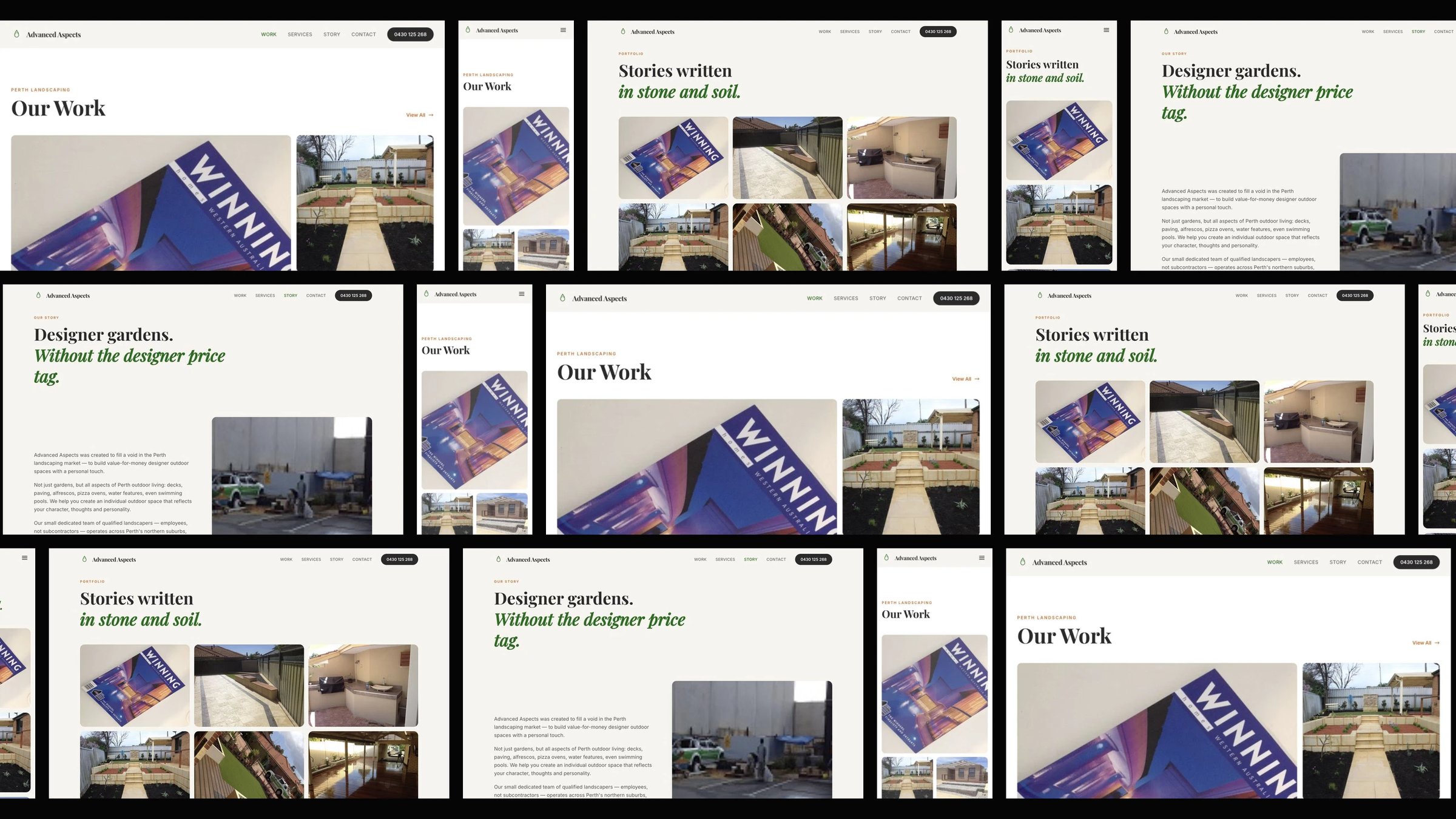 Advanced Aspects: desktop and mobile website designs