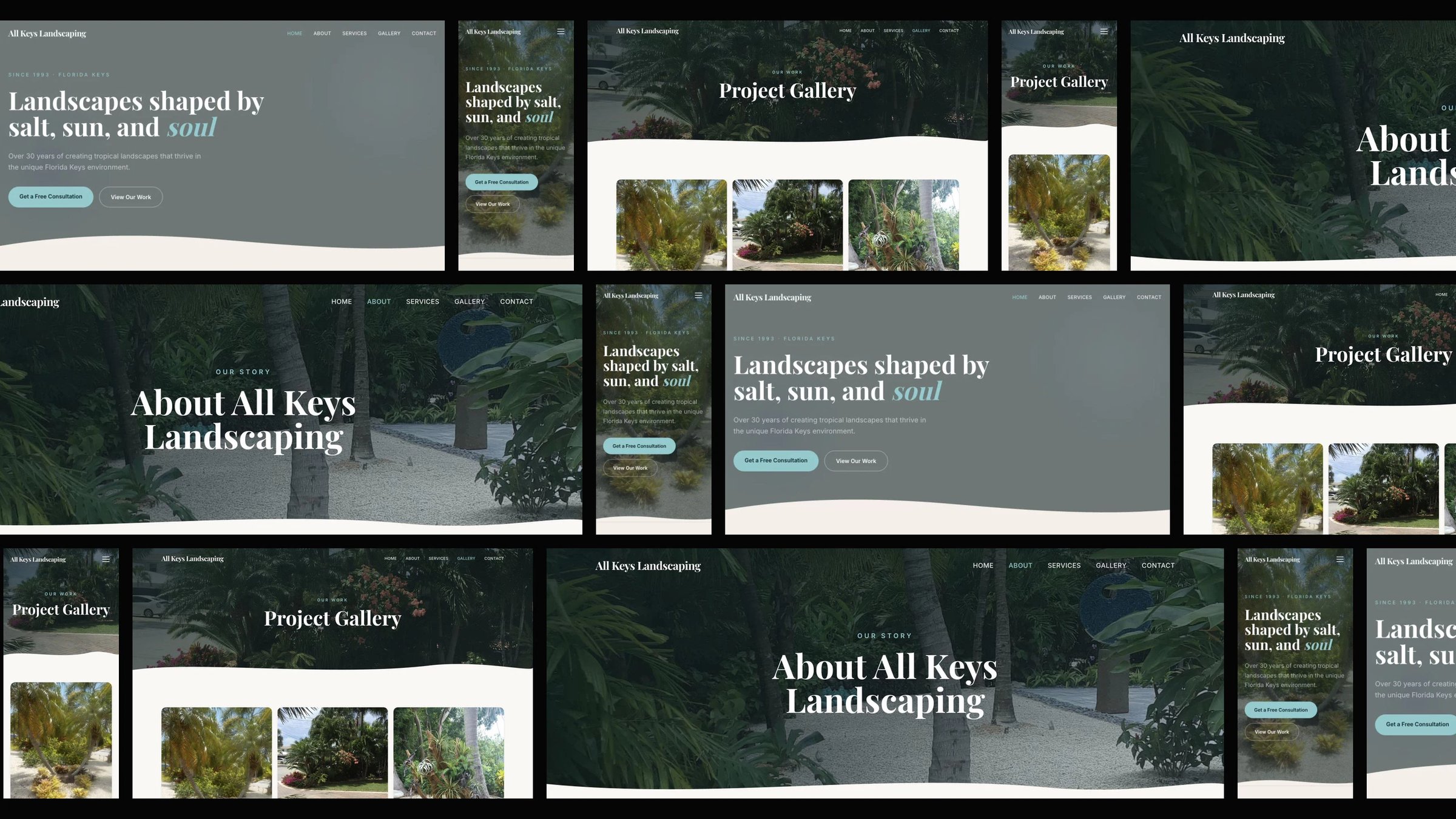 All Keys Landscaping: desktop and mobile website designs