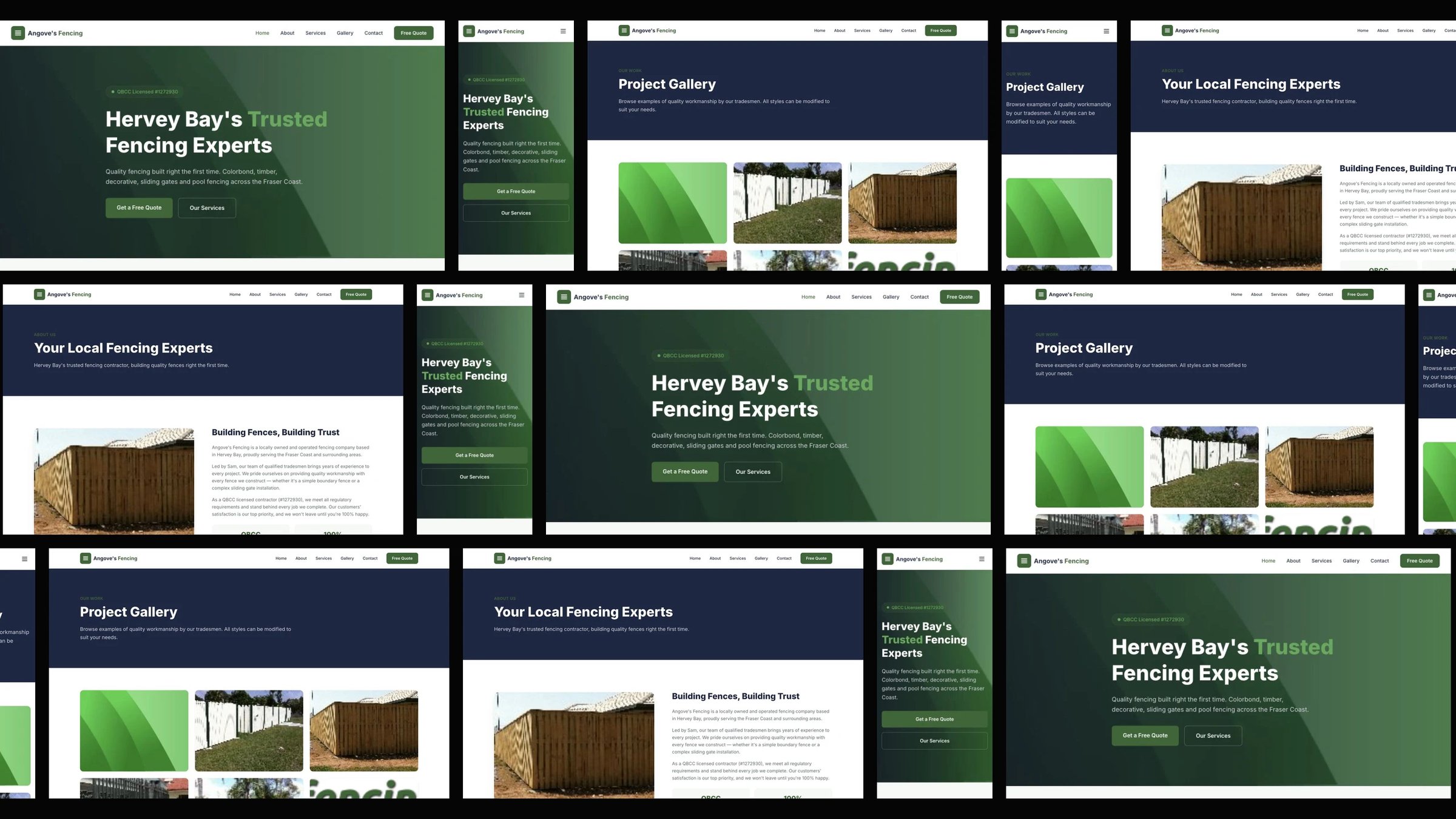Angove's Fencing: desktop and mobile website designs