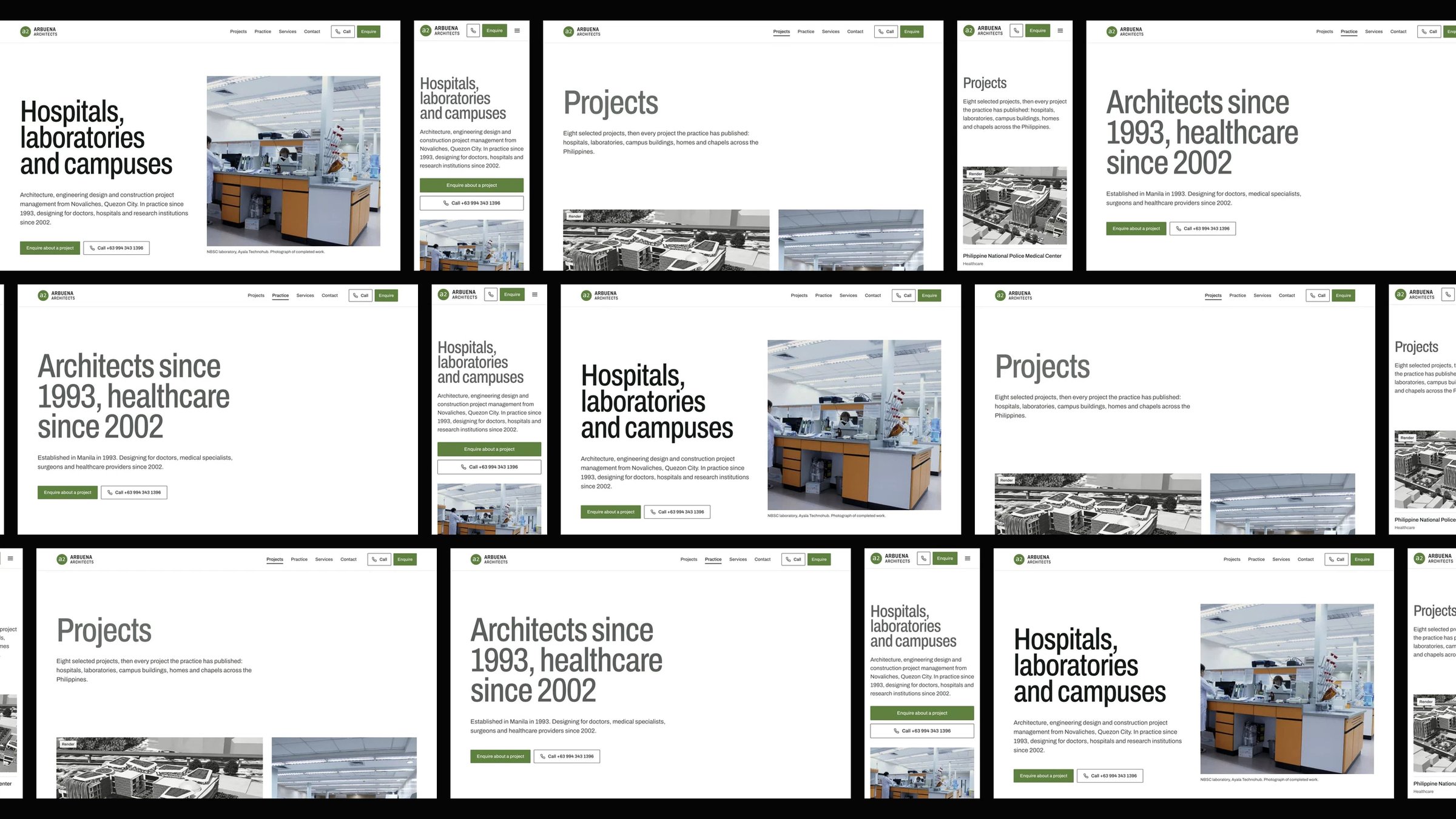 ARBuena Architects: desktop and mobile website designs